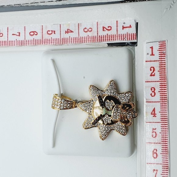 "14K Gold Plated Cubic Zircon Pendant, INUS1BR227 - Picture 9 of 9
